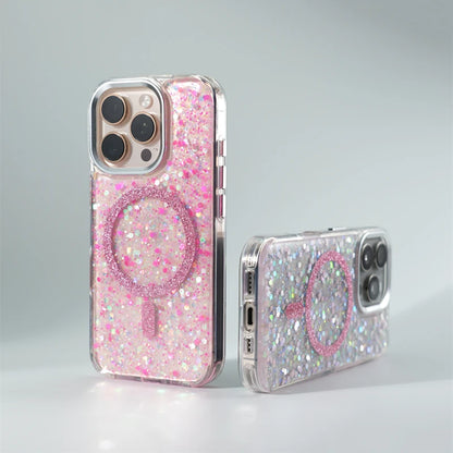 Glitter Foil MagSafe Case for iPhone 15/16 Pro Max – Shockproof Cover