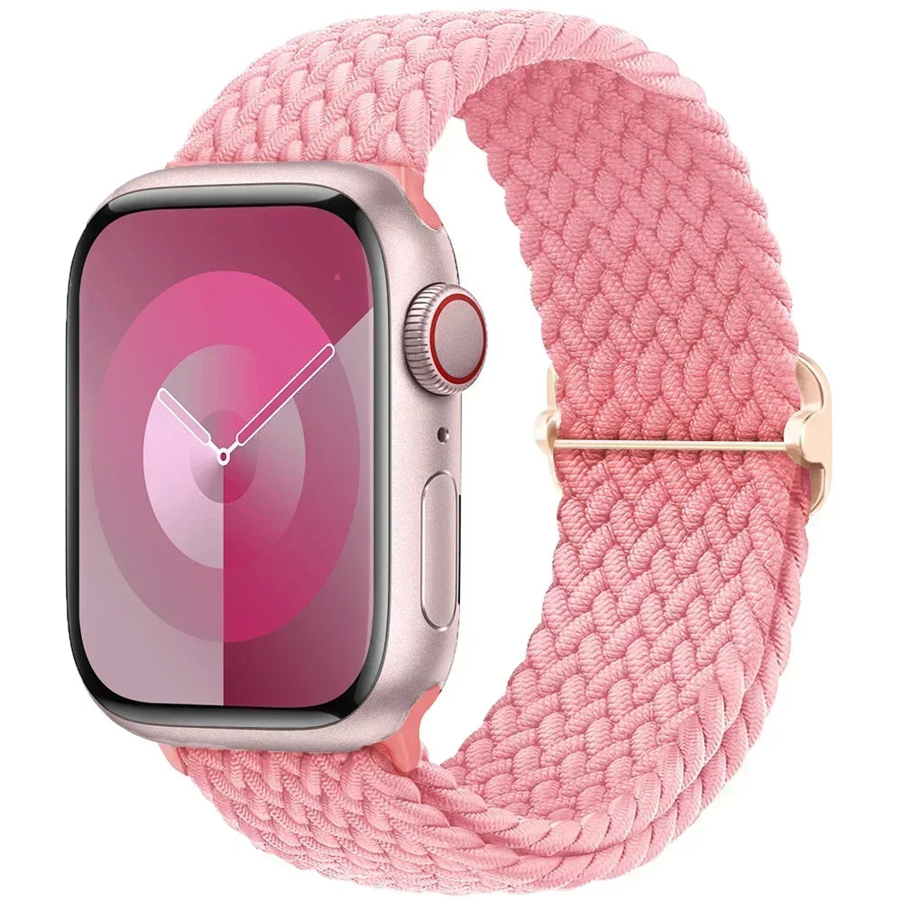 Braided Elastic Strap for Apple Watch Ultra 2 49mm Series 10 9 8 7 SE 6 5 4