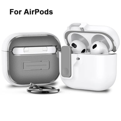 Luxury Shockproof Case for AirPods Pro 2, 4 & 3 with Hook Carabiner