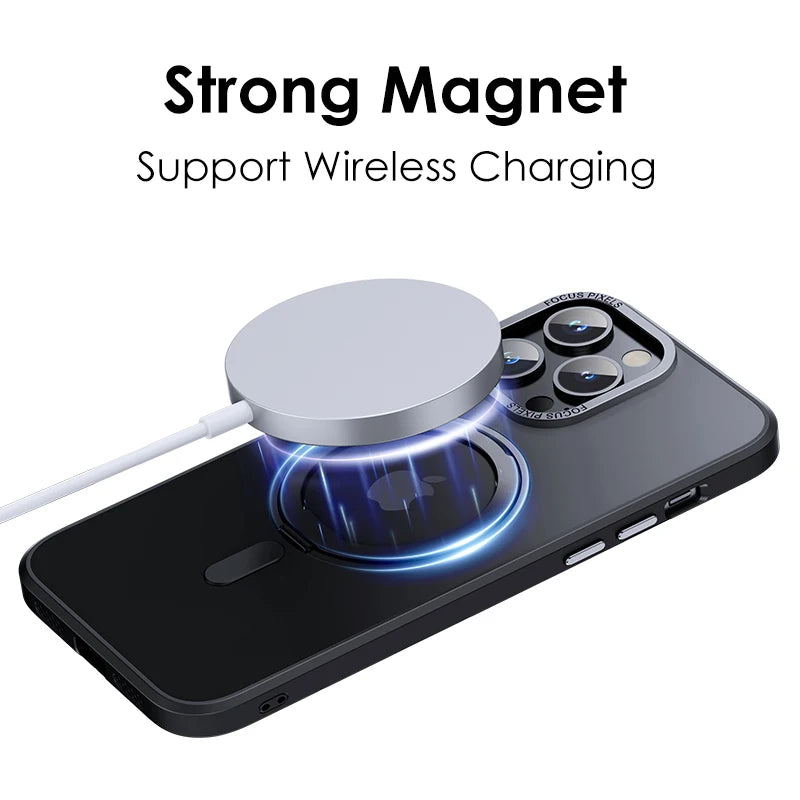 Luxury Magnetic Stand Case with Ring Holder for iPhone 11–13 Pro Max