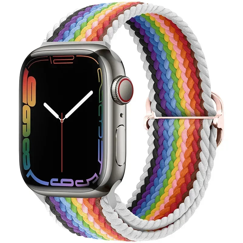 Braided Nylon Strap for Apple Watch Ultra 2/Series 10–4 Adjustable Band