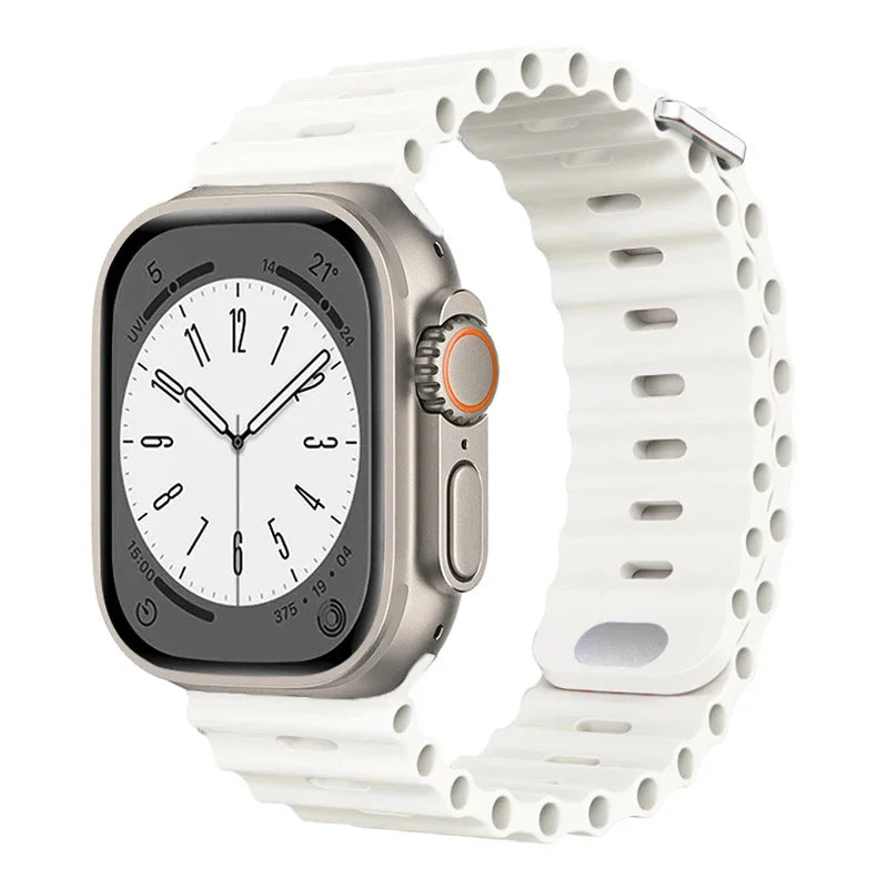 Ocean Strap for Apple Watch Ultra 2–3 SE | Silicone Sport Band 49–41mm