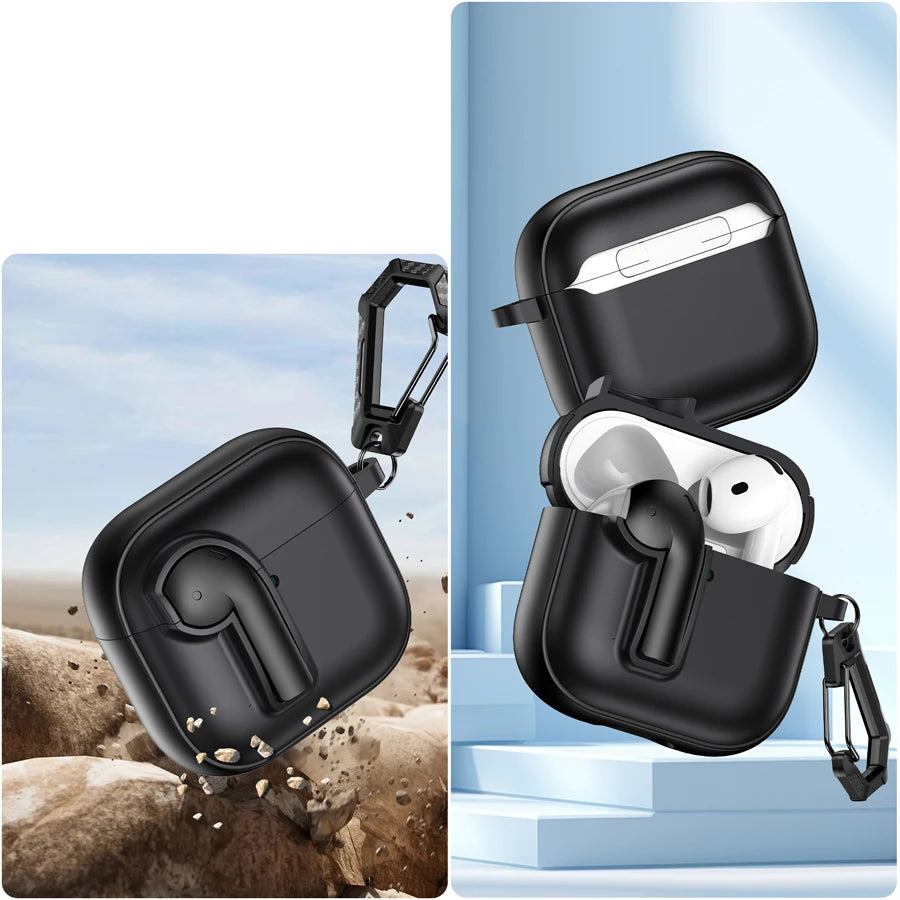 Shockproof Case with Hook for AirPods 4/3/2/Pro 2 – Luxury Protective Cover