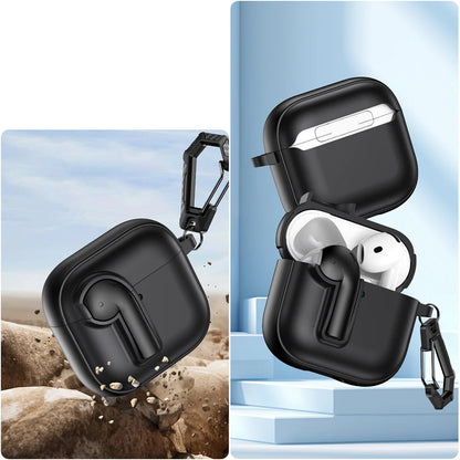 Shockproof Case with Hook for AirPods 4/3/2/Pro 2 – Luxury Protective Cover