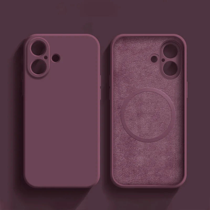 Magnetic Liquid Silicone Phone Case for iPhone 16 Pro Max / Mini