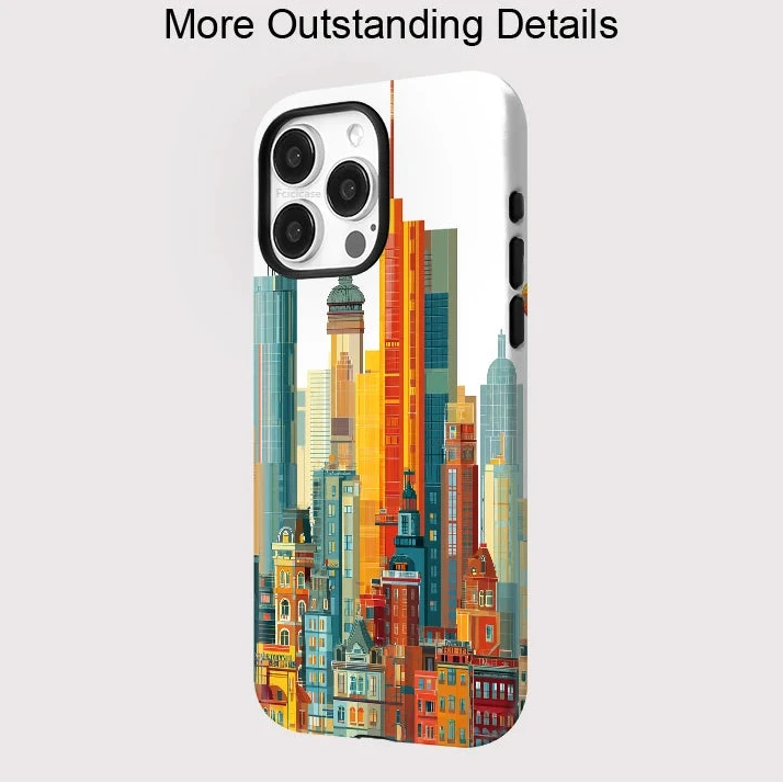 Matte Magnetic Building Pattern MagSafe Case for iPhone 17–11 | Hard PC Cover