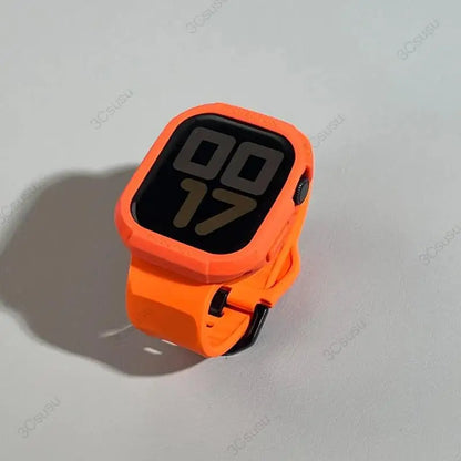 Silicone Case with Strap for Apple Watch 38–46mm Series Ultra 3–5