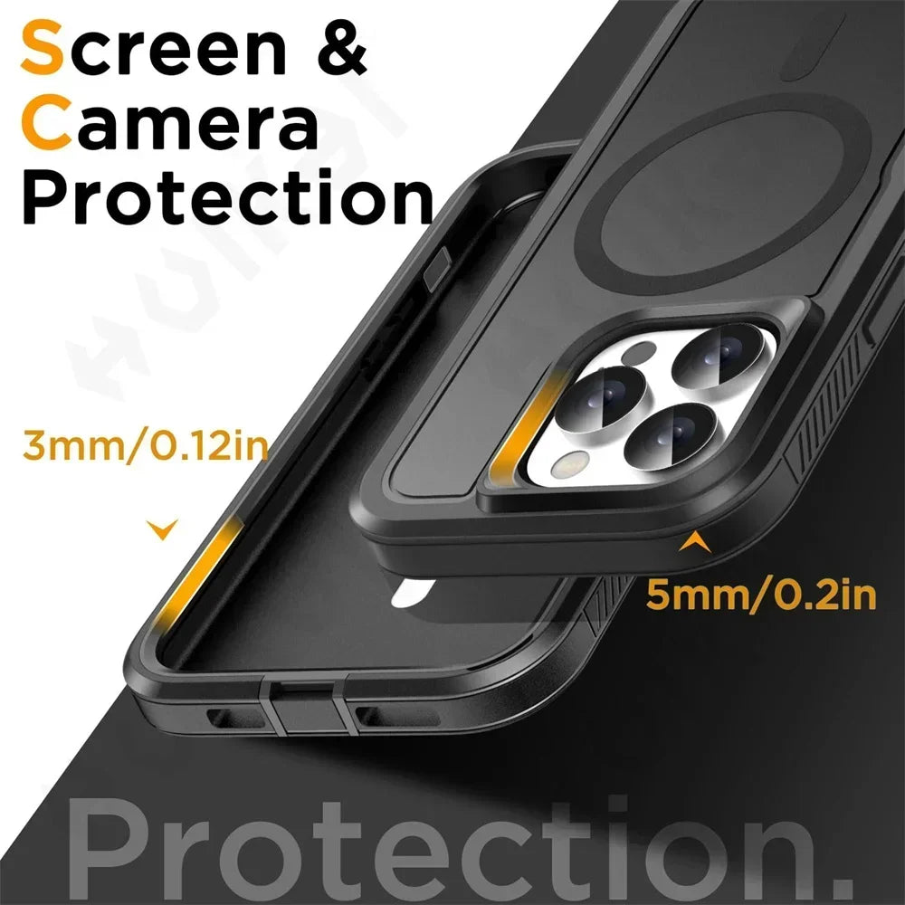 Heavy Duty Shockproof Kickstand Case for iPhone 16 15 Pro Max Plus