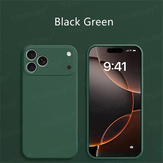 Liquid Silicone TPU Case with Camera Protection for iPhone 17 16 15 Pro Max