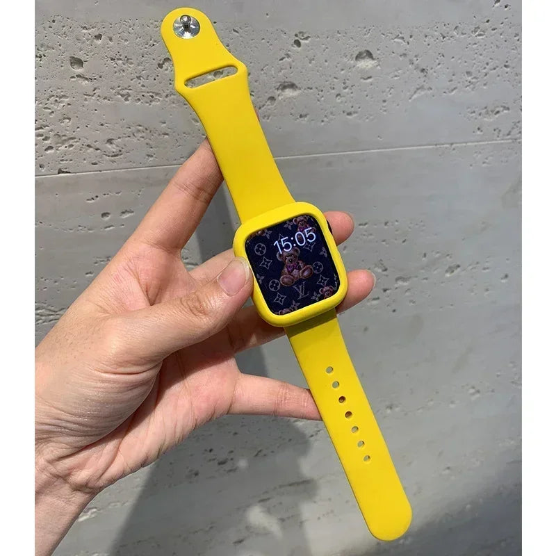 Shockproof Case with Silicone Sport Band for Apple Watch 42-45mm