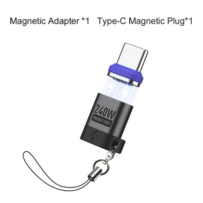 240W Magnetic USB-C Adapter – Fast Charging & Data Transfer Extender