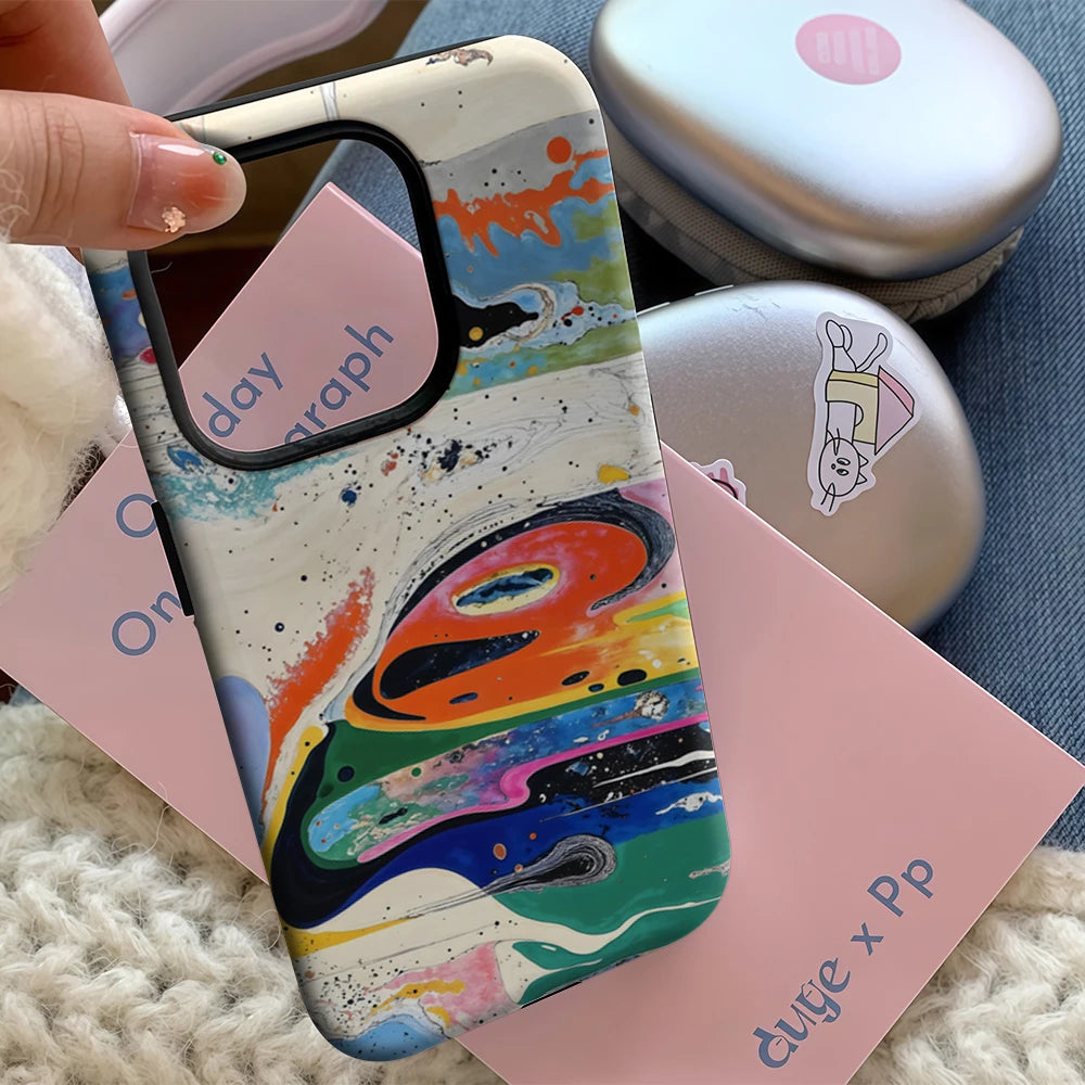 Vibrant Abstract Landscape Case for iPhone 17 16 15 14 13 12 11 Pro Max Plus