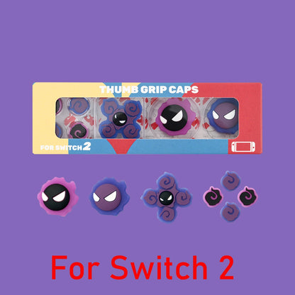 Purple Devil D-Pad & ABXY Key Stickers for Switch 2/OLED | Joy-Con Grip Set