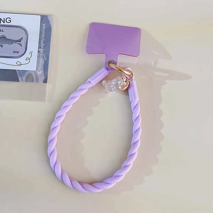 Cute Luminous Bear Phone Strap Lanyard Silicone Long Mobile Rope