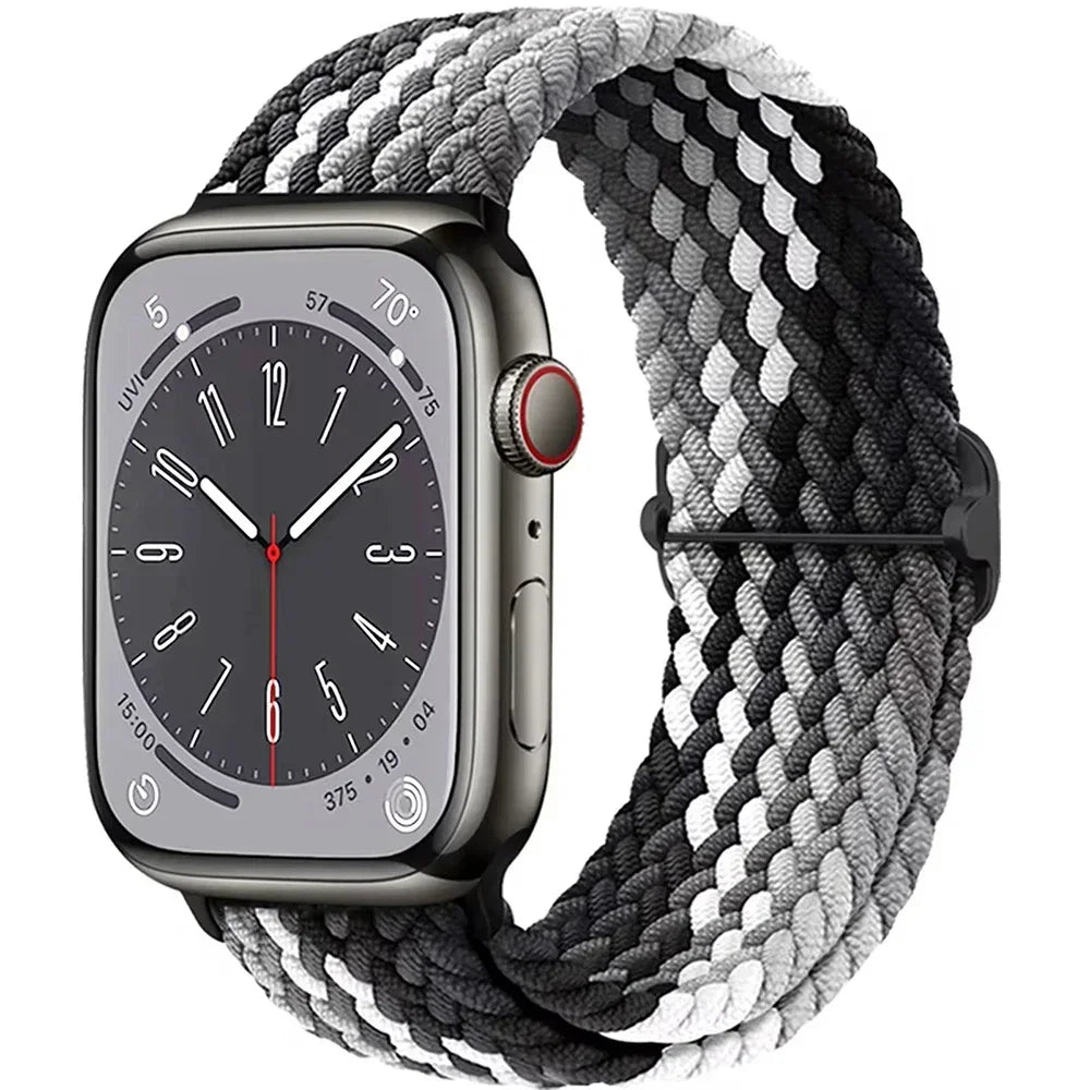 Braided Solo Loop for Apple Watch Ultra & Series 10–3 SE Elastic Band