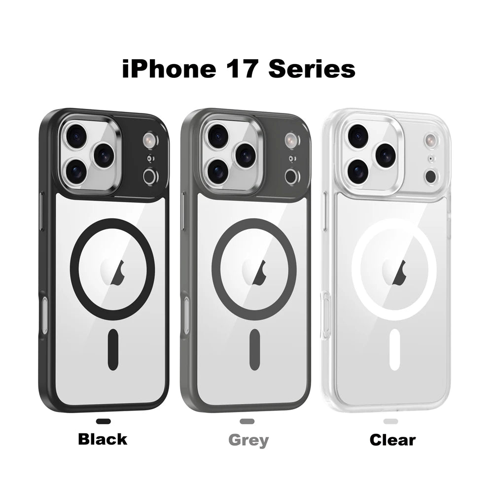 Luxury Transparent MagSafe Case for iPhone 17 Air 17 Pro 17 Pro Max Shockproof