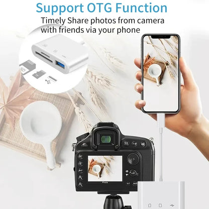 3-in-1 USB-C Card Reader Adapter – SD/TF Memory & OTG Converter for Phones/Tablets