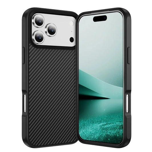 Carbon Fiber Magnetic Case for iPhone 17–12 | Hard PC Protective Cover