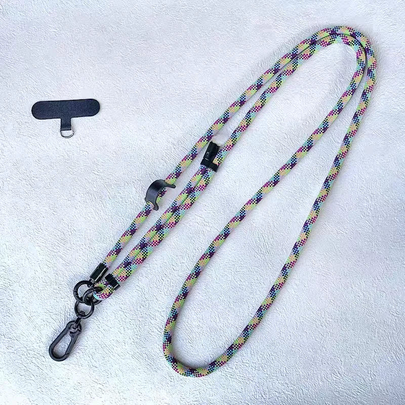 150cm Adjustable Crossbody Phone Lanyard Strap with Patch & Neck Rope