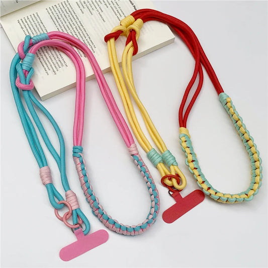 3-in-1 Korean Mobile Phone Lanyard Woven Anti-Loss Handing Rope for iPhone & Xiaomi