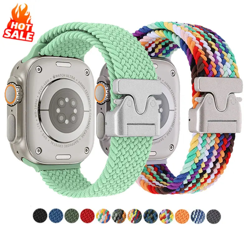 Braided Magnetic Band for Apple Watch 44mm–49mm Ultra 2/Series 10–6/SE