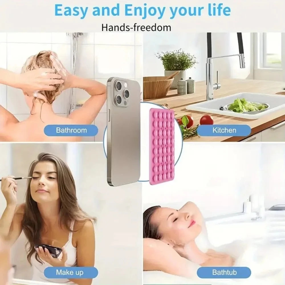 Silicone Suction Phone Case Mount Non-Slip Stand for Selfies & Videos - Mixed Colors