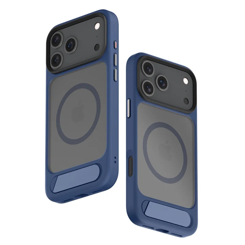 Invisible Folding Kickstand MagSafe Case for iPhone 14–17 Pro & 15–16 Pro Max