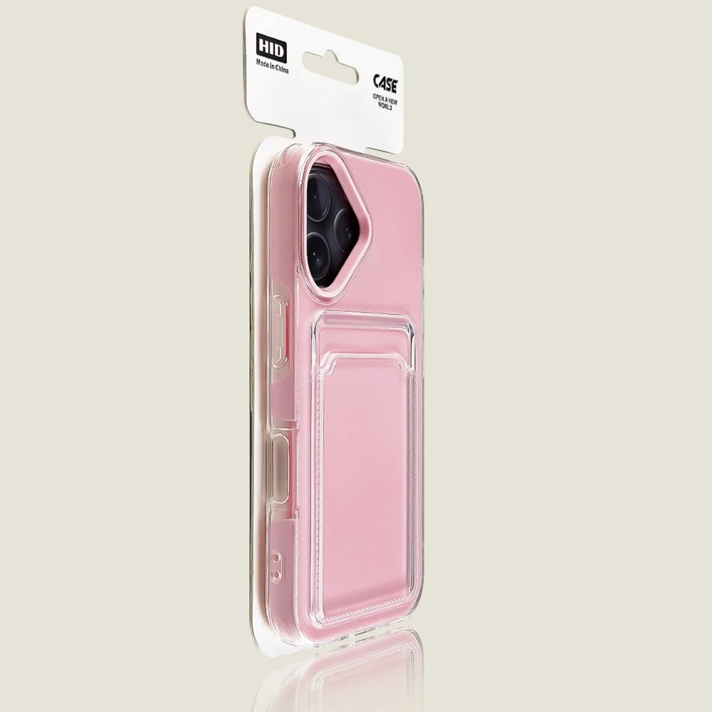 Candy Transparent Silicone + PC Card Slot Case for iPhone 15–17 Pro Max & 17 Air