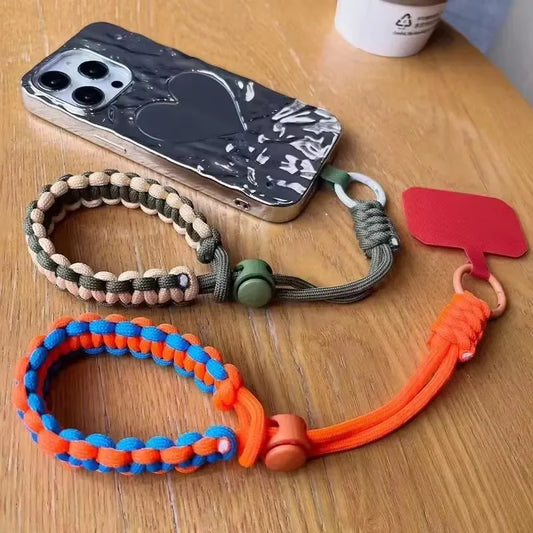 Handwoven Adjustable Phone Lanyard Strap – Anti-Drop Outdoor Wrist Rope