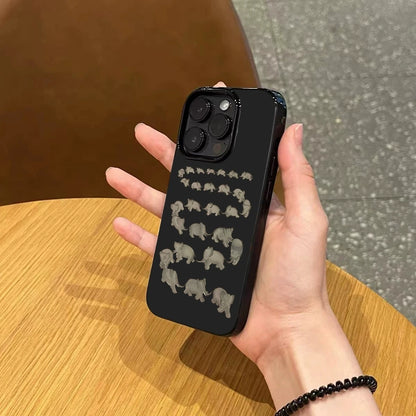 Niche Korean Elephant Y2K Case for iPhone 13–16 Pro Models
