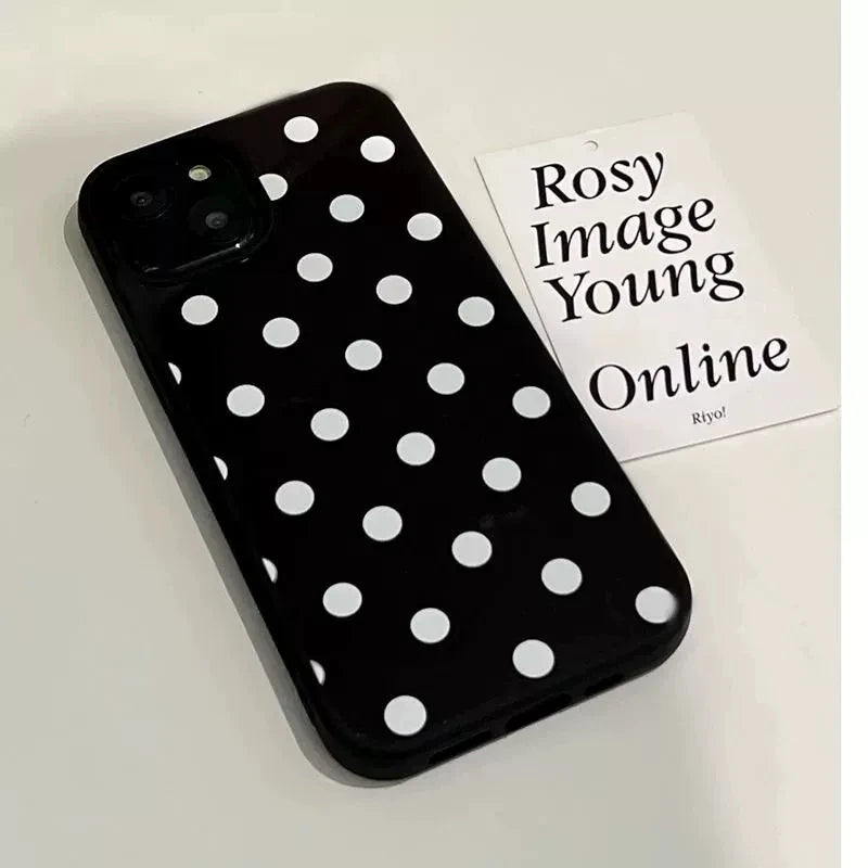 Cute Y2K Polka Dot TPU Case Inspired by Rose Park Choi Young iPhone