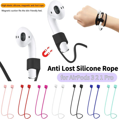 Magnetic Anti-Lost Silicone Neck Strap for AirPods 1/2/3 & Pro – Anti-Drop Cord