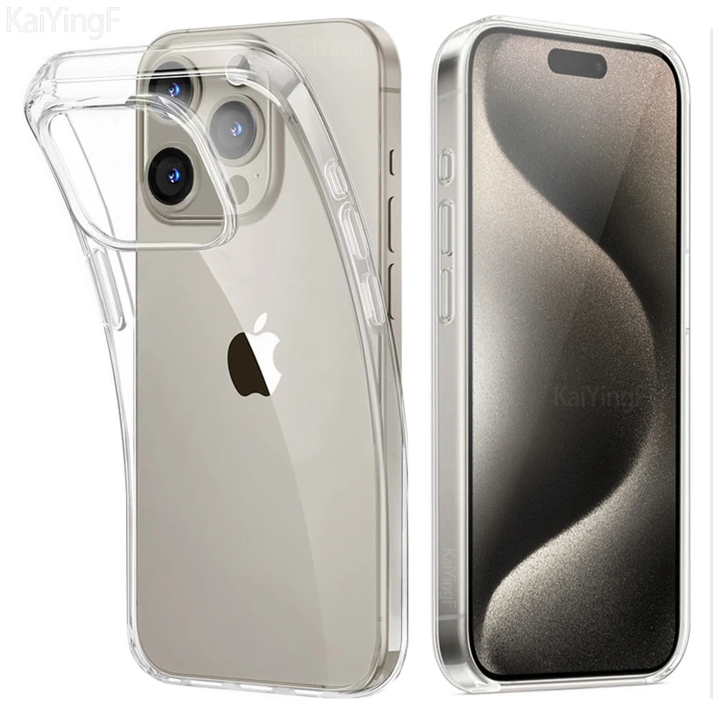 Clear Case for iPhone 8–16 Pro Max – Soft TPU Back Cover