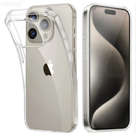 Clear Case for iPhone 8–16 Pro Max – Soft TPU Back Cover