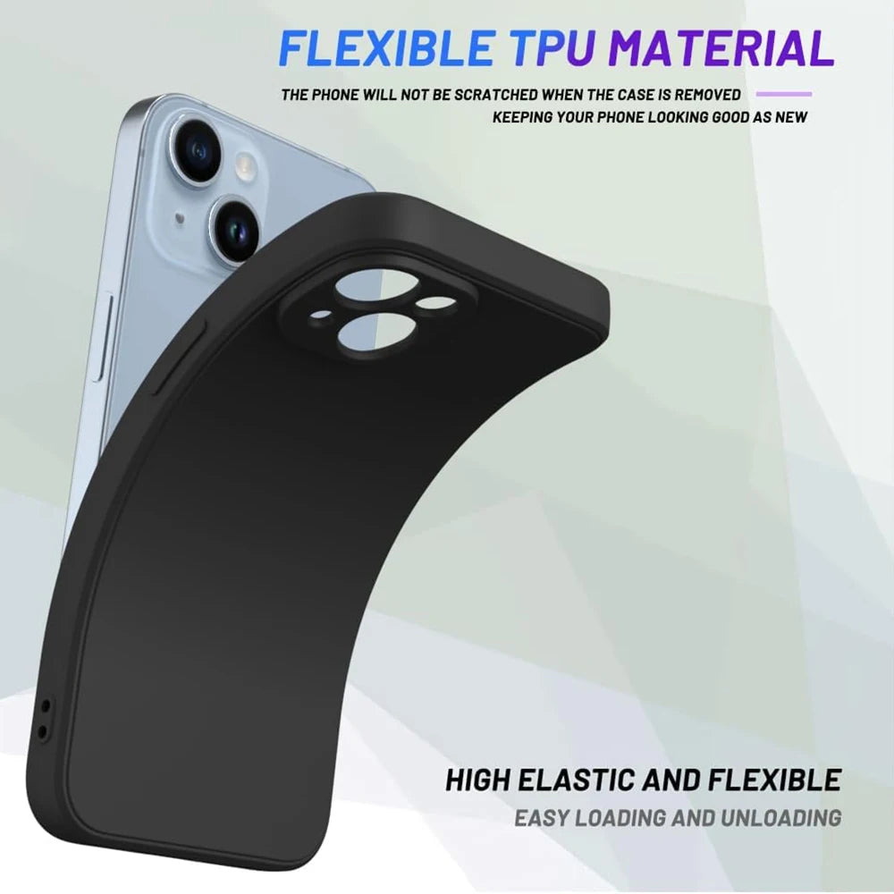 Black Lanyard Phone Case for iPhone 6–15 Pro Max – Shockproof Silicone