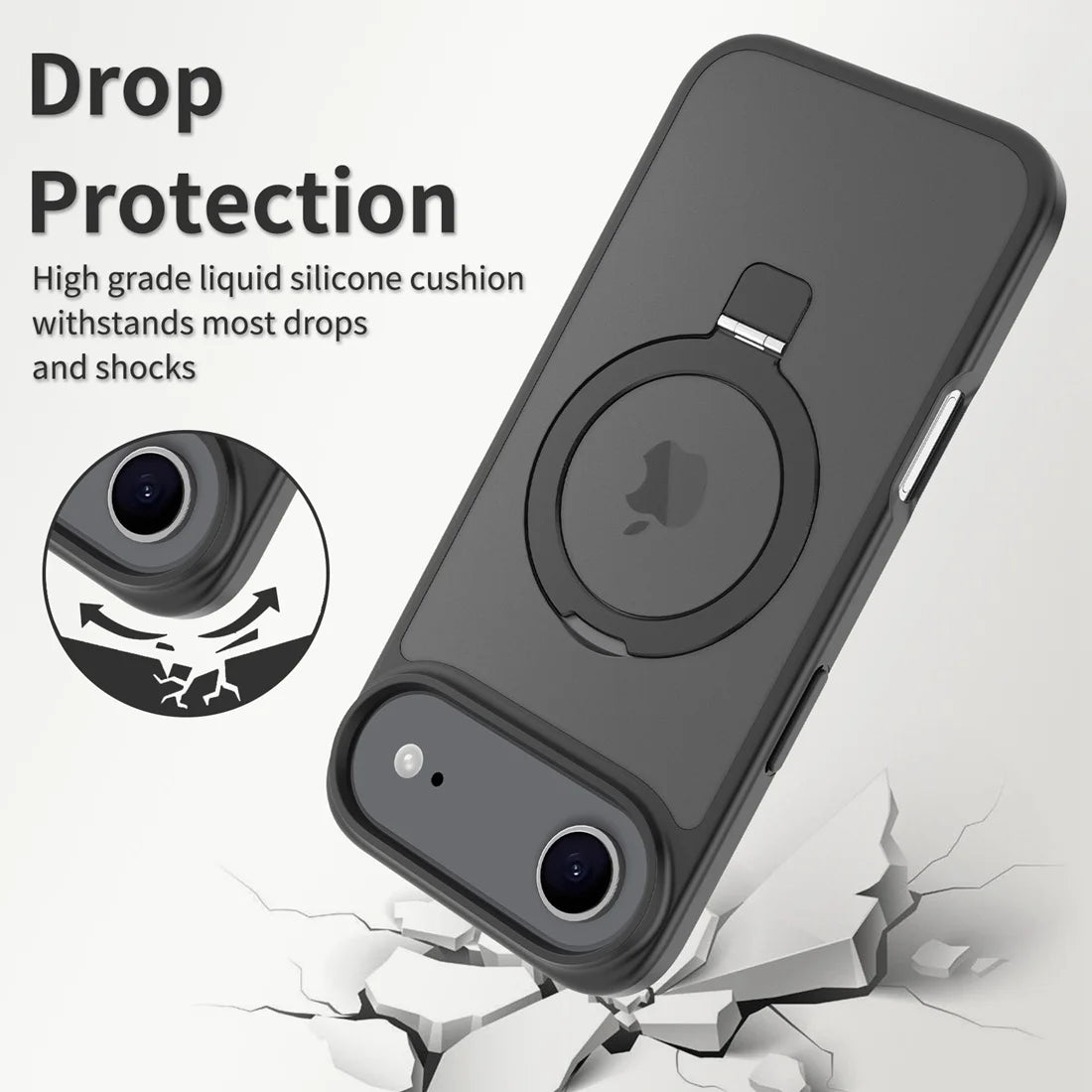 MagSafe Shockproof Matte Case with Kickstand for iPhone 17 Air 2025 Slim Cover