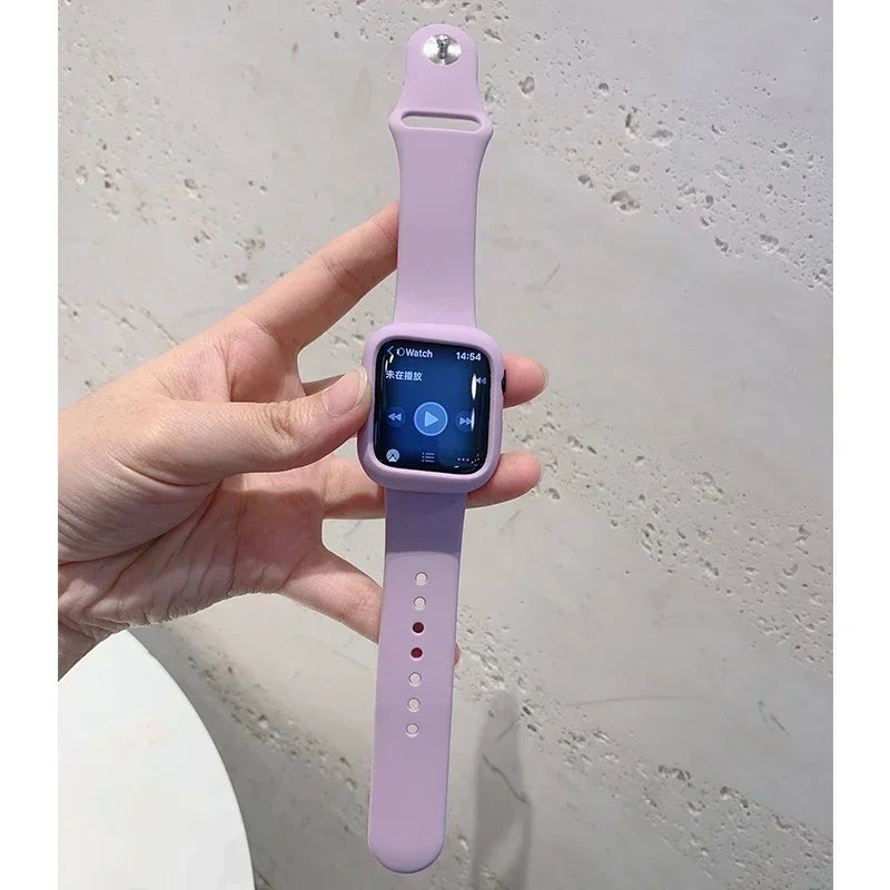 Shockproof Case with Silicone Sport Band for Apple Watch 42-45mm