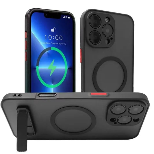 Magnetic Stand Case for iPhone 17 16 15 14 13 12 11 Pro Max Translucent Cover