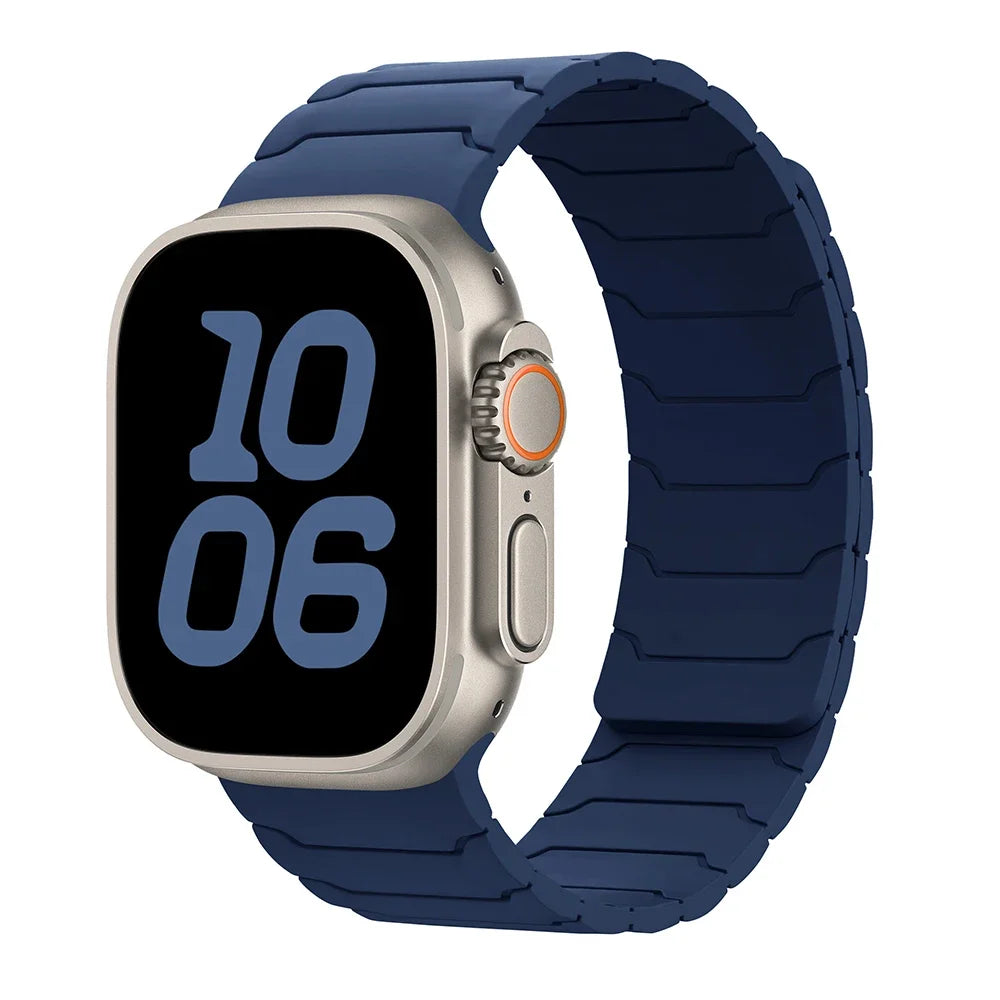 Magnetic Silicone Strap for Apple Watch Ultra 2, Series 10/9/8/7 (49mm-38mm)