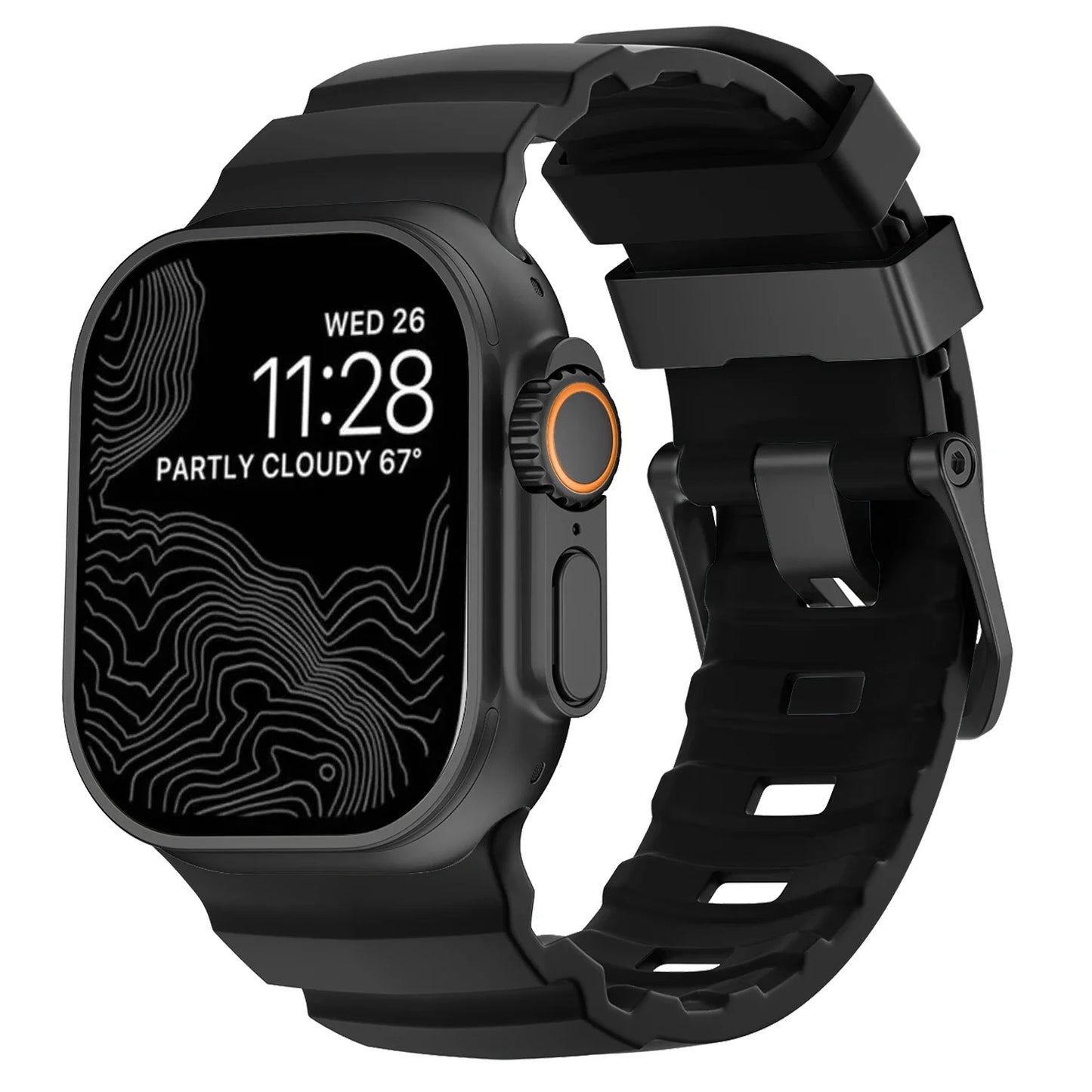 Trail Silicone Sport Band for Apple Watch Ultra 3/2 & Series 11–6/SE3 – All Sizes