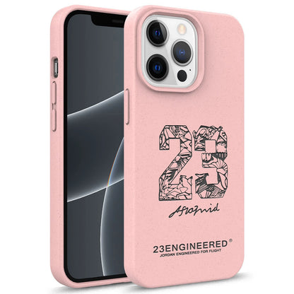 Wheat Degrade Silicone Case for iPhone 14–15 Pro Mini – Sports Number 23 Design