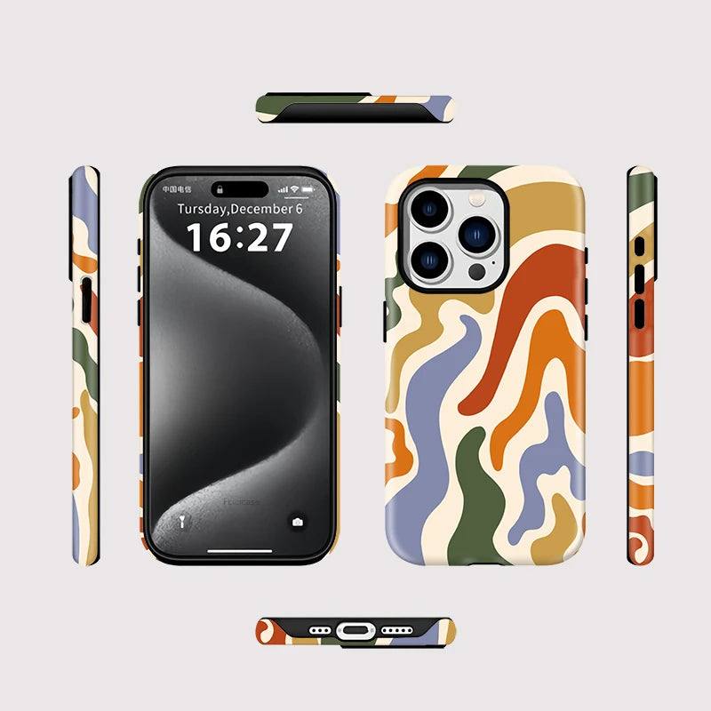 MagSafe Matte Stripe Case for iPhone 16–11 Pro Max Magnetic Charging