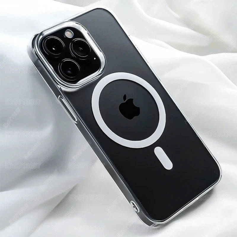 Transparent MagSafe Case for iPhone 11–16 Pro Max – Magnetic Charging