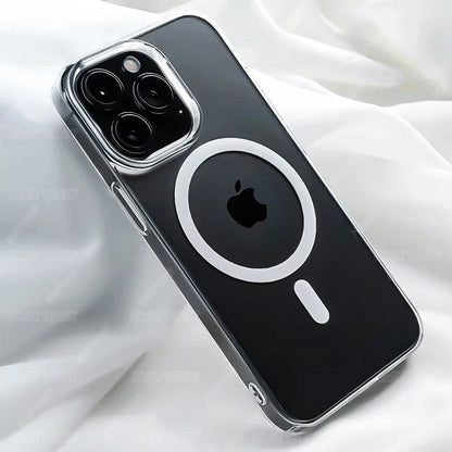 Transparent MagSafe Case for iPhone 11–16 Pro Max – Magnetic Charging