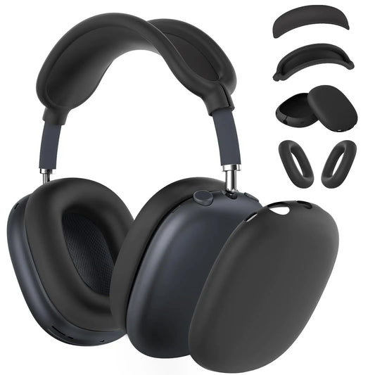 4-in-1 Silicone Case Set for AirPods Max Headphones – Black
