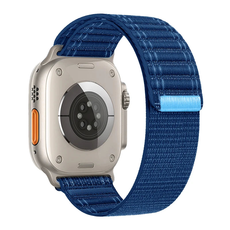 Nylon Wave Pattern Strap for Apple Watch Ultra 2 & Series 10–3, Adjustable 38–49mm Band