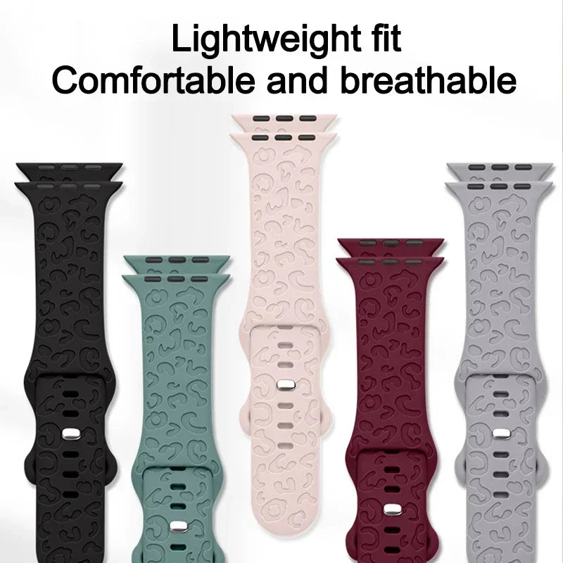 Engraved Silicone Strap for Apple Watch Ultra & Series 9–3 | 49–40mm Band