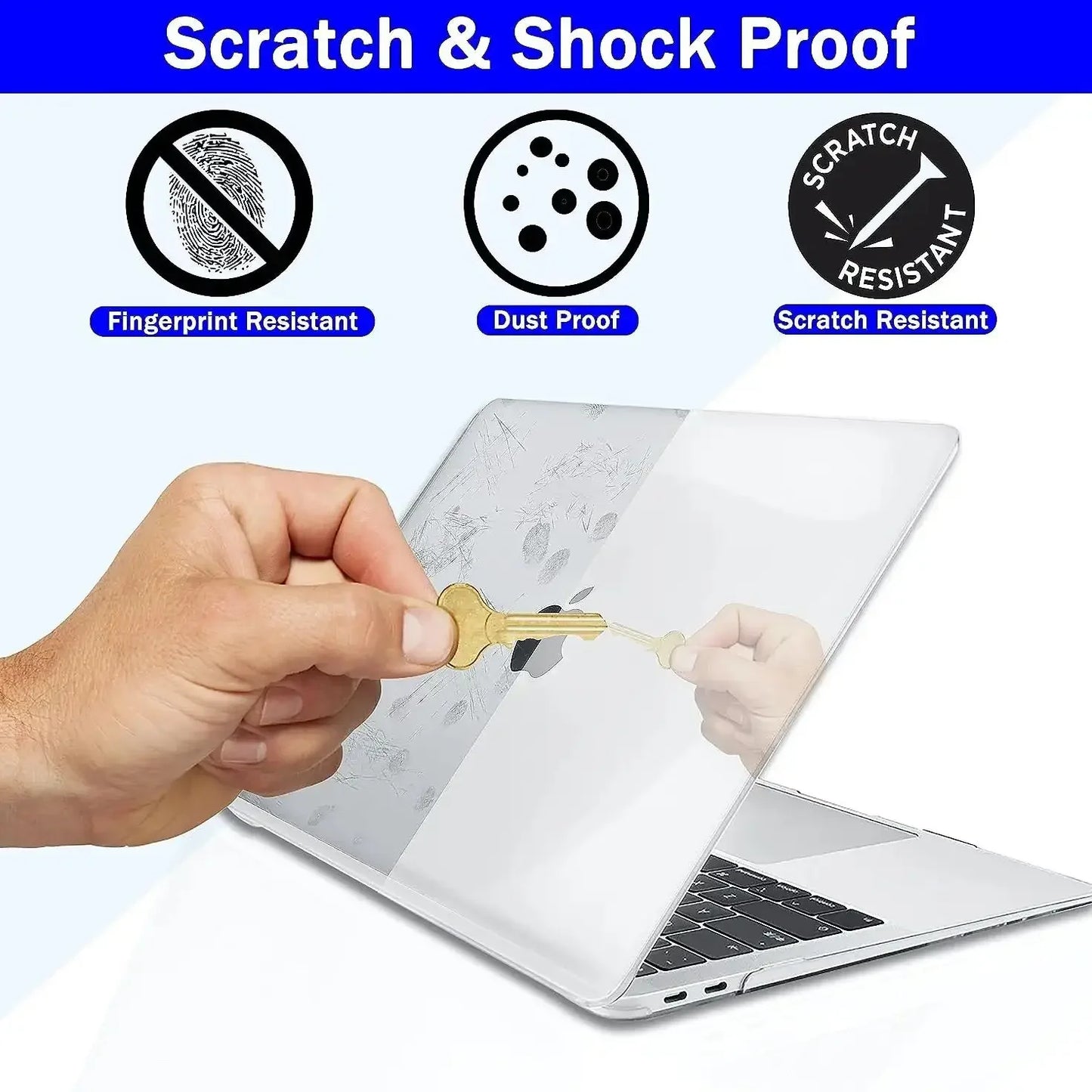 Crystal Clear Hard Case for MacBook Air/Pro 13–16" (All Models Listed)