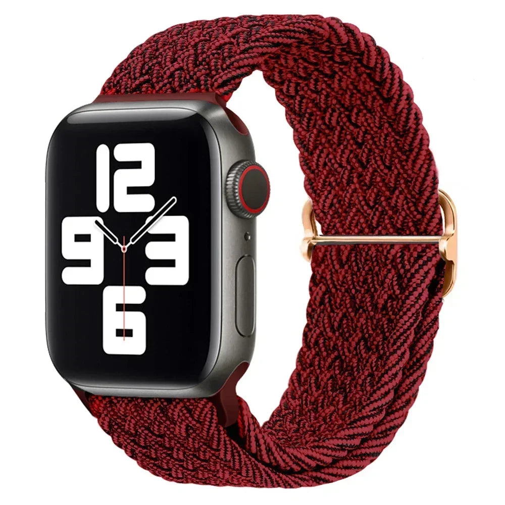Braided Elastic Strap for Apple Watch Ultra 2 49mm Series 10 9 8 7 SE 6 5 4