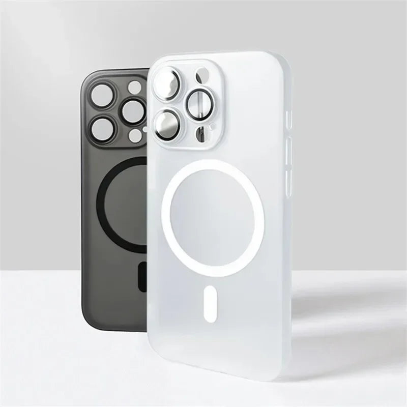 Ultra Thin Matte MagSafe Case for iPhone 17 16 15 14 13 12 Pro Max Lens
